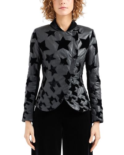 Emporio Armani Emporio Armani Velvet Stars Leather Jacket