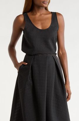 Emporio Armani Emporio Armani Vichy 3D Jacquard Crop Top