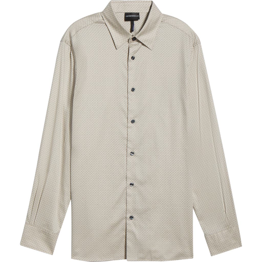 Emporio Armani Emporio Armani Weave Pattern Stretch Button-Up Shirt