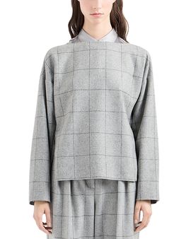 Emporio Armani Emporio Armani Wool Flannel Trouser With Windowpane Design