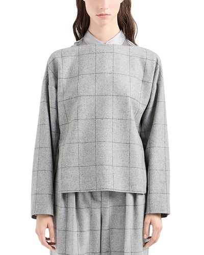 Emporio Armani Emporio Armani Wool Flannel Trouser With Windowpane Design