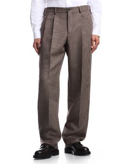 Emporio Armani Emporio Armani Wool Houndstooth Check Tweed Trousers