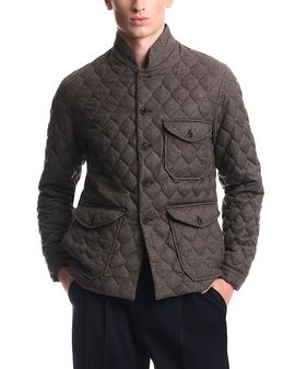 Emporio Armani Emporio Armani Wool Stand Collar Quilted Blouson Jacket