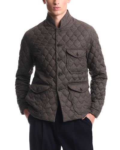 Emporio Armani Emporio Armani Wool Stand Collar Quilted Blouson Jacket