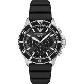 Emporio Armani Emporio Armani World Explorer Solar Chronograph Silicone Strap Watch, 43.5mm