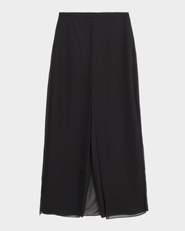 Emporio Armani Layered Straight-Leg Georgette Culottes