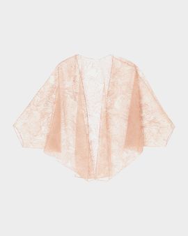 Emporio Armani Leaf-Embroidered Tulle Cape
