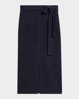 Emporio Armani Long Wool Belted Midi Skirt
