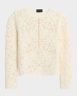 Emporio Armani Open-Stitch Knit Cardigan