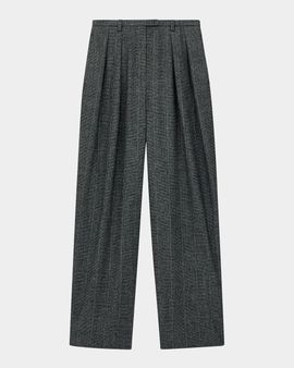 Emporio Armani Plaid Pleated Wide-Leg Trousers