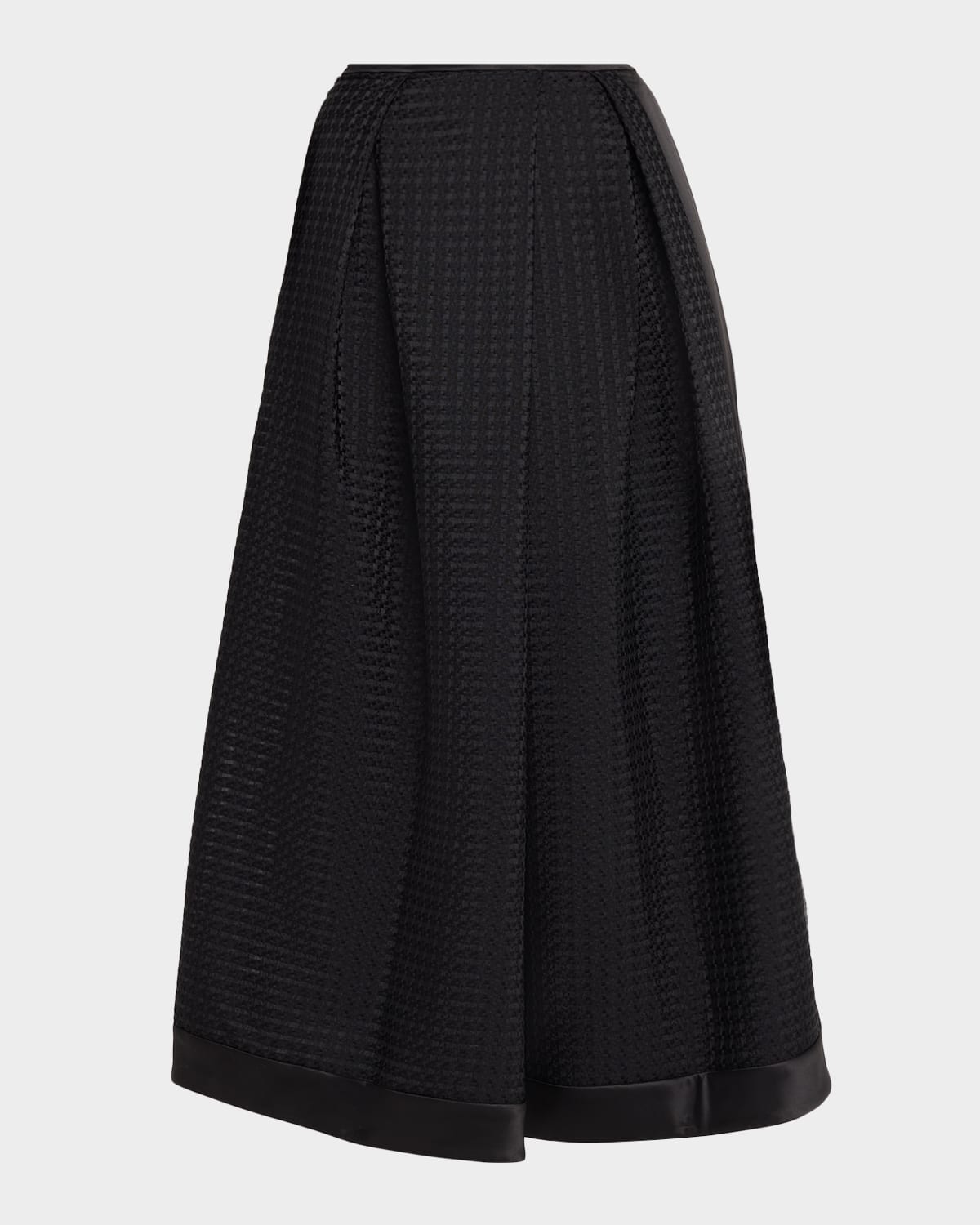 Emporio Armani Pleated Gingham Jacquard Midi Skirt