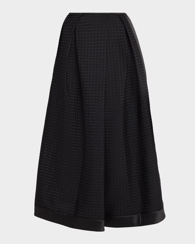 Emporio Armani Pleated Gingham Jacquard Midi Skirt
