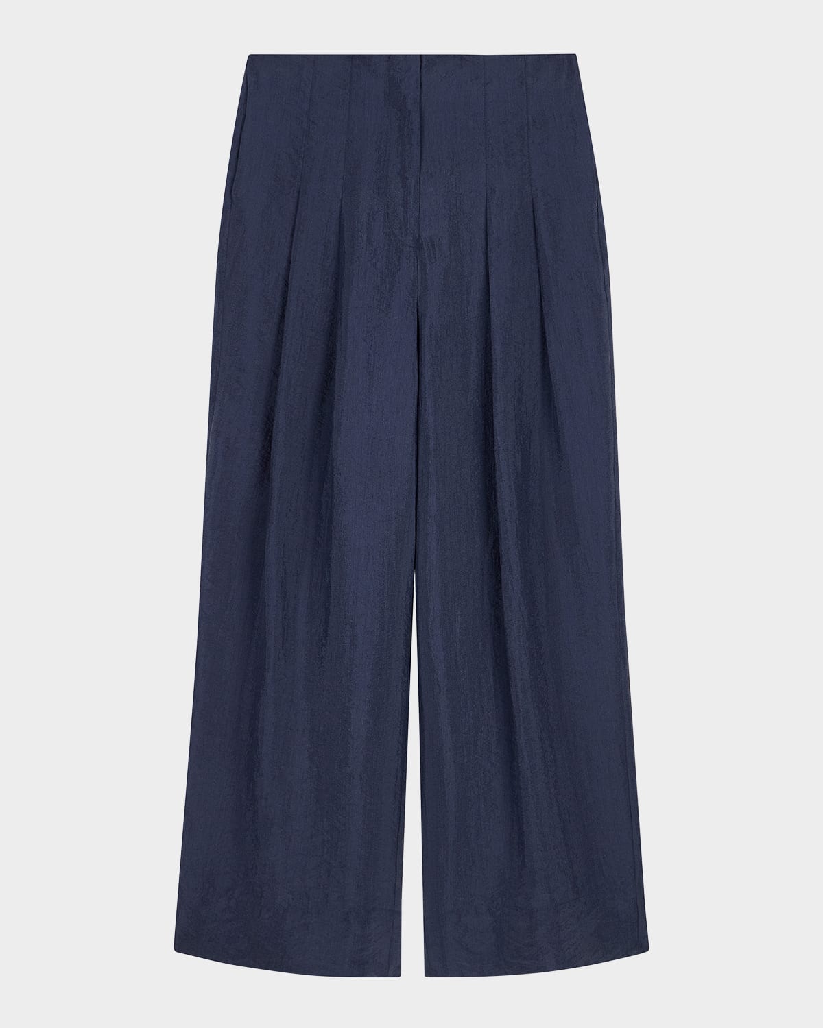 Emporio Armani Pleated Wide-Leg Crepon Trousers