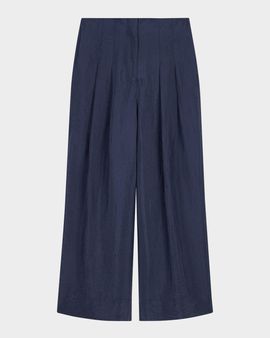 Emporio Armani Pleated Wide-Leg Crepon Trousers
