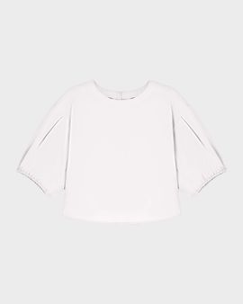 Emporio Armani Puff-Sleeve Cotton Blouse