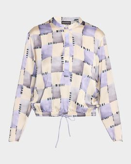 Emporio Armani Satin Check-Print Shirt