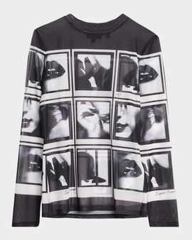 Emporio Armani Sheer Photograph-Print Pullover