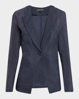 Emporio Armani Single-Button Technical Crepon Shirt Jacket