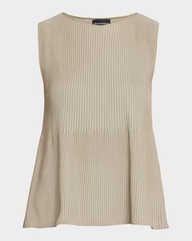 Emporio Armani Sleeveless Crewneck Rib Knit Top