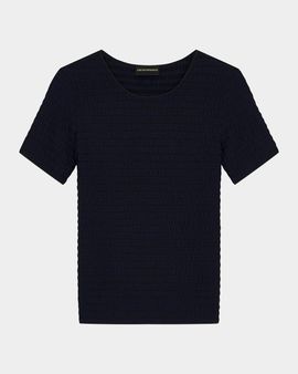 Emporio Armani Slim-Fit Textured Jacquard Jersey Top