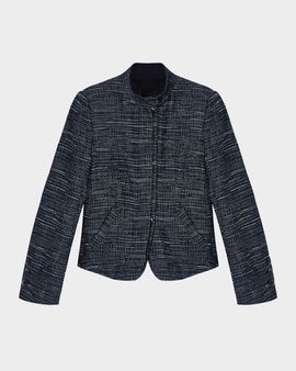 Emporio Armani Slim Denim-Effect Tweed Blazer