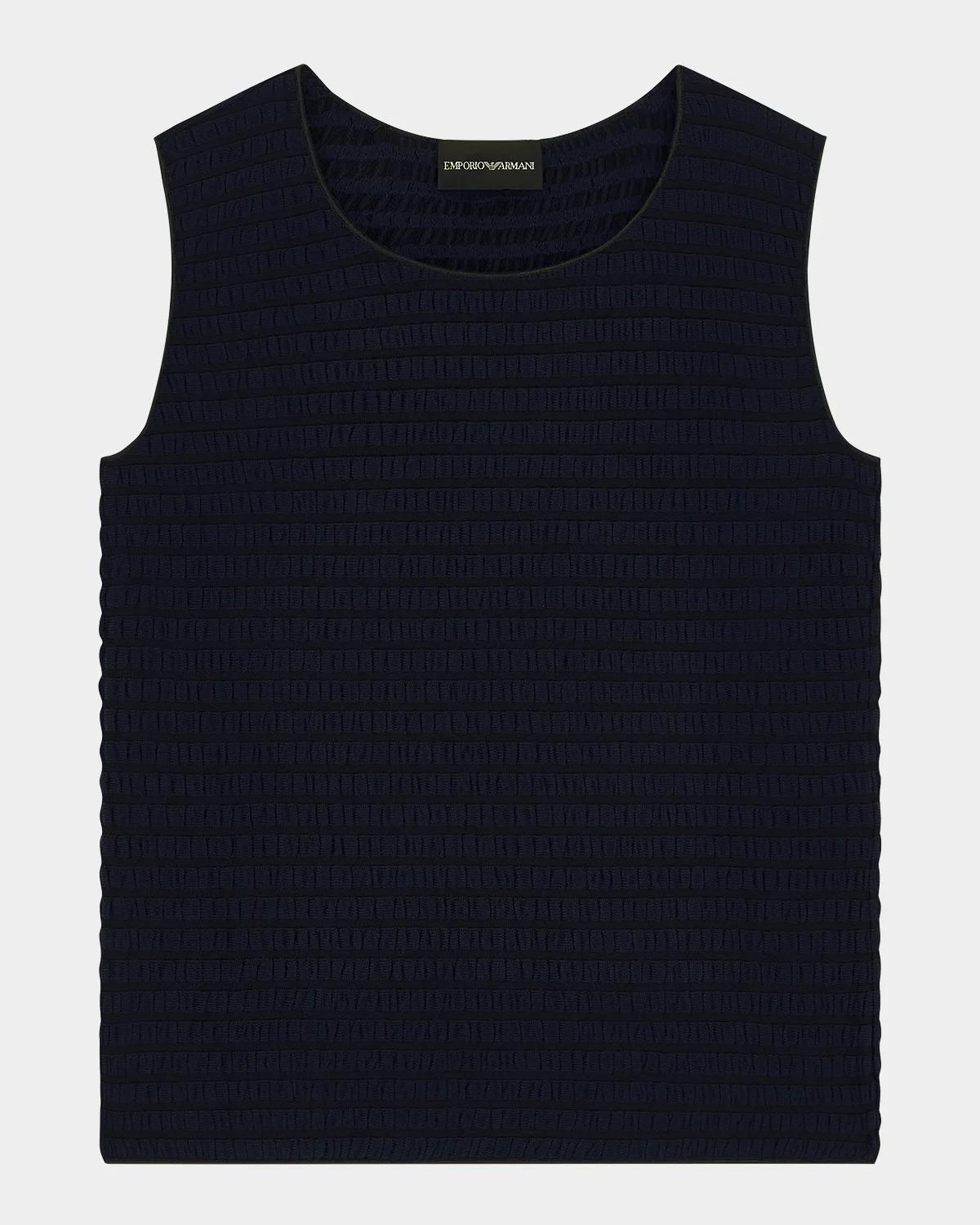 Emporio Armani Textured Jacquard Jersey Tank Top