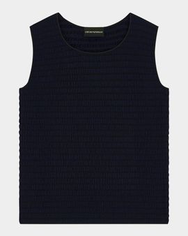 Emporio Armani Textured Jacquard Jersey Tank Top