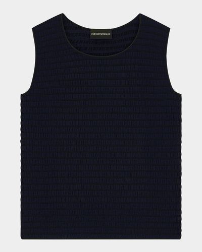 Emporio Armani Textured Jacquard Jersey Tank Top