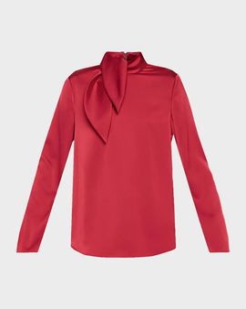 Emporio Armani Tie-Neck Techno Twill Shirt
