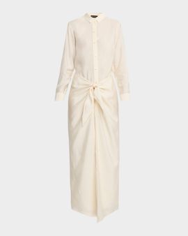 Emporio Armani Viscose Wrap Maxi Shirtdress
