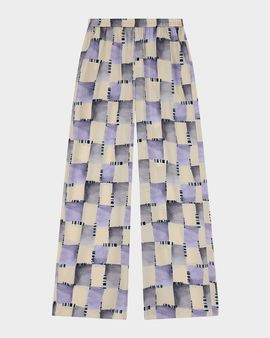 Emporio Armani Wide-Leg Geometric Satin Pants