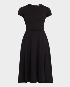 Emporio Armani Zip-Front Milano Jersey Midi Dress