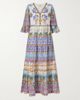EMPORIO SIRENUSE Bella pleated printed cotton maxi dress - 1
