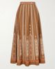 EMPORIO SIRENUSE Camille embroidered cotton-blend midi skirt - 1
