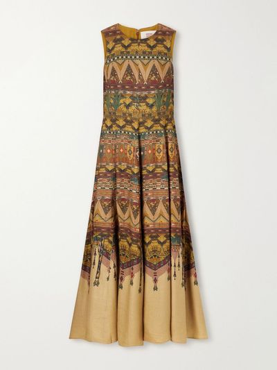 EMPORIO SIRENUSE Clodette Desert printed woven silk-blend maxi dress