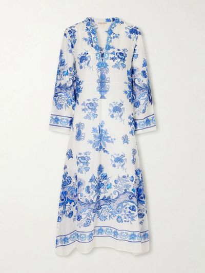 EMPORIO SIRENUSE Giada floral-print cotton-voile kaftan