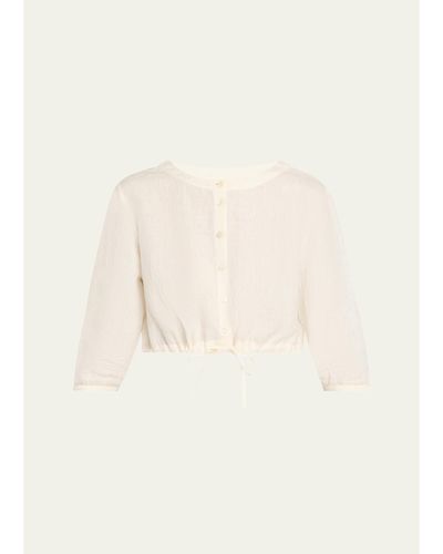 Emporio Sirenuse New Jinny Linen Crop Blouse