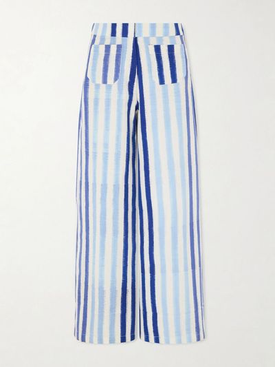 EMPORIO SIRENUSE Striped wide-leg cotton pants