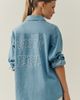 En Elly Wifey Era 100% Cotton Denim Buttondown Shirt Top - 1