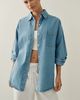 En Elly Wifey Era 100% Cotton Denim Buttondown Shirt Top - 2
