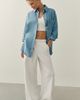 En Elly Wifey Era 100% Cotton Denim Buttondown Shirt Top - 4