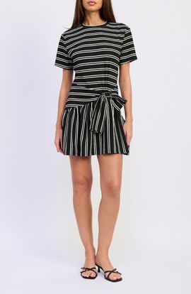 En Saison En Saison Cara Stripe Jersey Minidress