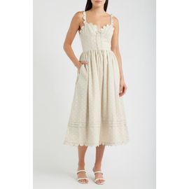 En Saison En Saison Elise Polka Dot Scallop Midi Dress