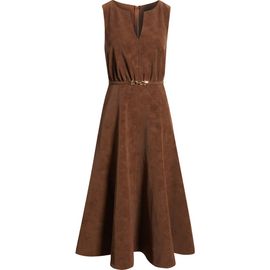 En Saison En Saison Eloise Belted Faux Suede Midi Dress