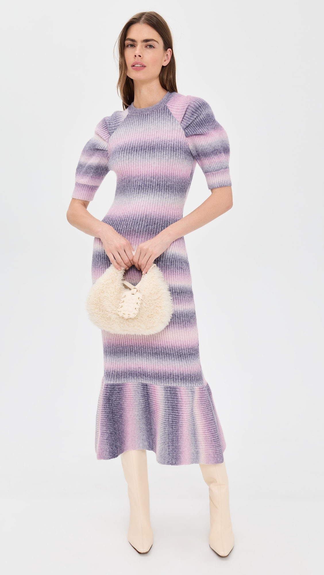 chinese dress ladies Long sleeve Midi with ruching and side slits – Maggy London main image 0