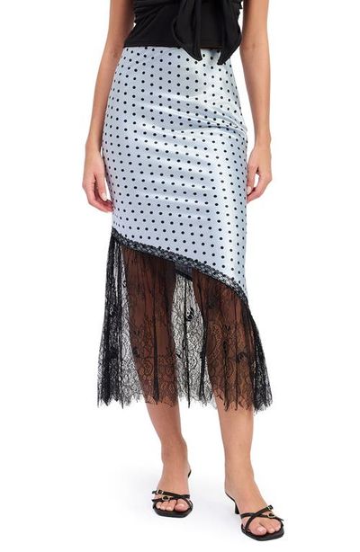 En Saison En Saison Hazel Polka Dot Lace Trim Midi Skirt