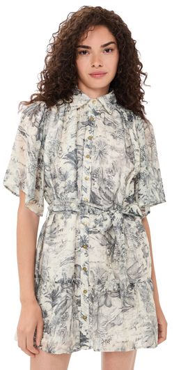 En Saison En Saison Holly Mini Dress White Slate Blue
