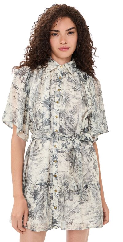 En Saison En Saison Holly Mini Dress White Slate Blue