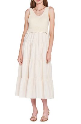 En Saison En Saison Mixed Media Tiered Midi Dress