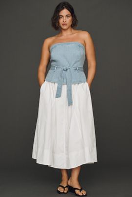 En Saison Harlow Plus Denim Midi Dress